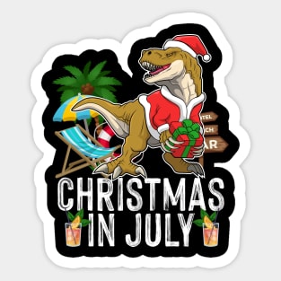 Kids Christmas In July Boys Toddler T Rex Dinosaur Sticker